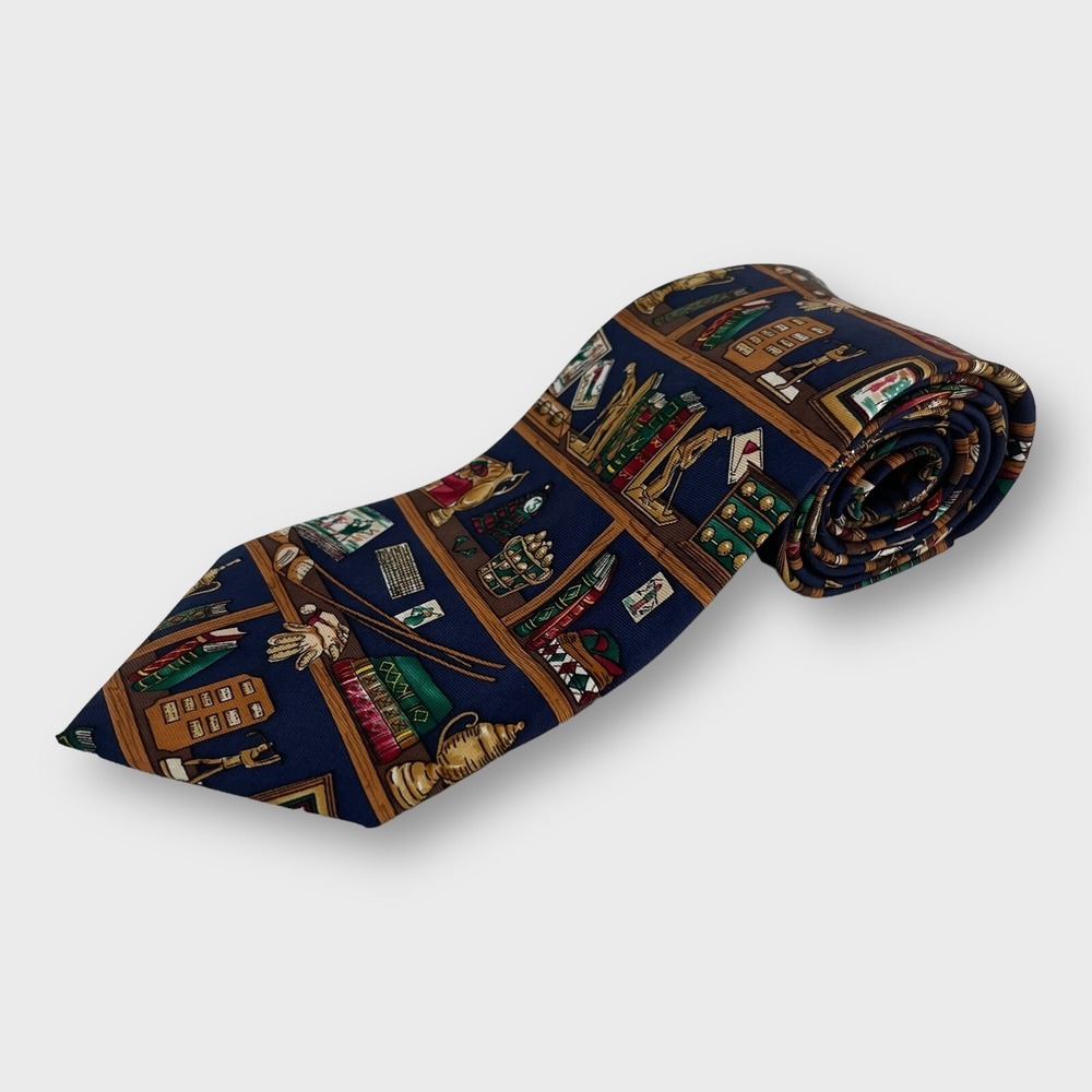Alynn Neckwear Mens Neck Tie Made in USA 100% Silk Golf Theme Trophy Tee Clubs - Picture 2 of 5